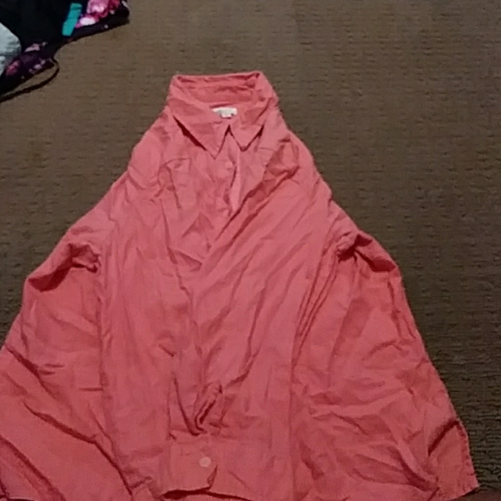 Coldwater creek button down coral shirt